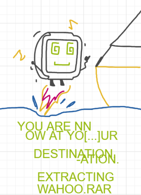 A panel from Ready Oar Knot, episode three of the Board Boards object show by Furretwalk/WalkingFurret.